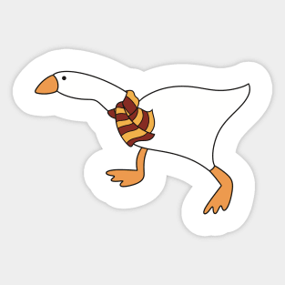 Goose Wizard with Yellow Gold Maroon Scarf Sticker